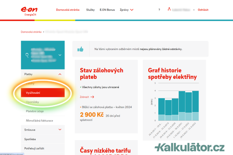 E.ON - kde najdu fakturu