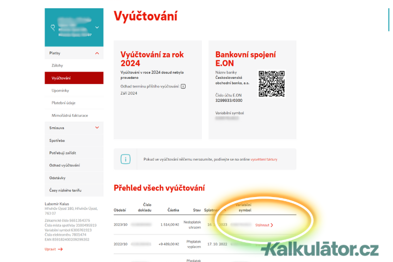 E.ON - kde najdu fakturu